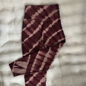 PINK Victoria's Secret Maroon and Light Pink Tie-Dye women Leggings